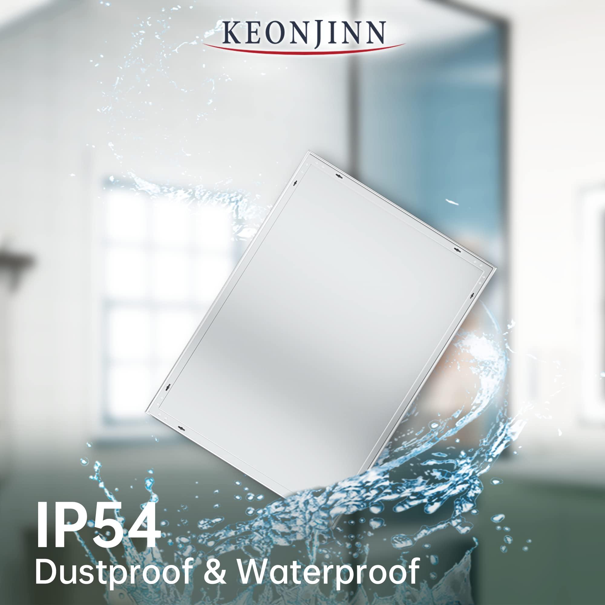 Keonjinn Keonjinn 20 x 28 Inch LED Mirror Bathroom Mirror with Front Lights, UL Listed LED Driver, Wall Mounted Lighted Vanity Mirror, Anti-Fog Dimmable Bathroom LED Mirror, 6000K(Horizontal or Vertical)