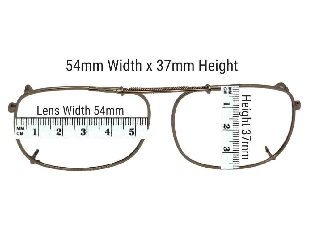 Sunglass Rage Rectangle Non Polarized Clip-On Sunglasses for Men and Women  Clip On Sunglasses For Eyewear glasses (Pewter-NON Polarized Gray Lens, 52mm Width x 35mm Height, Millimeters)