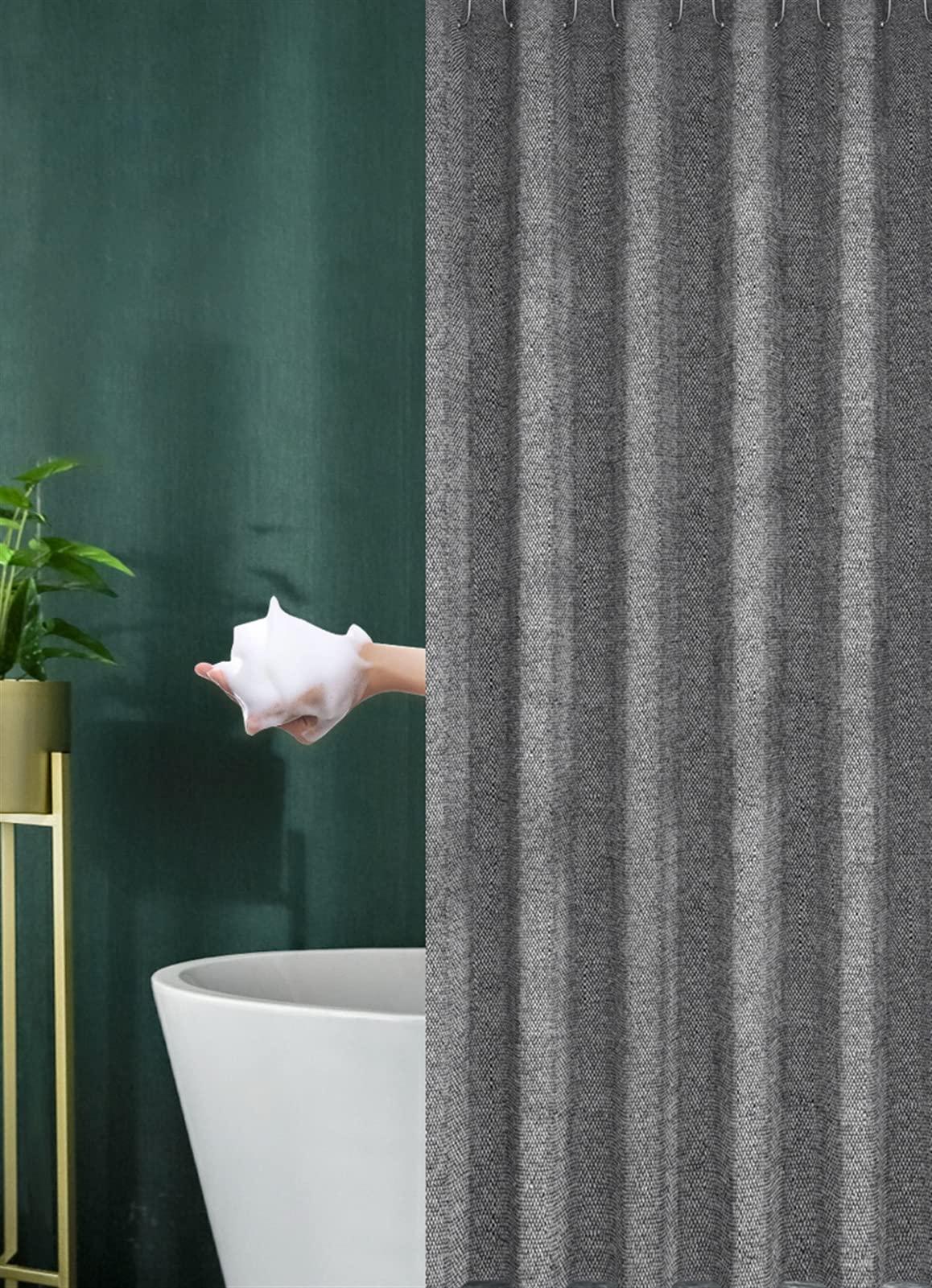 Lifup Lifup Fabric Shower Curtain, Washable Shower Curtains for Bathroom, Heavy Duty Polyester Cloth Shower Curtain Set, Waterproof Bath Curtains with Hooks Grey 47\" W x 79\" H