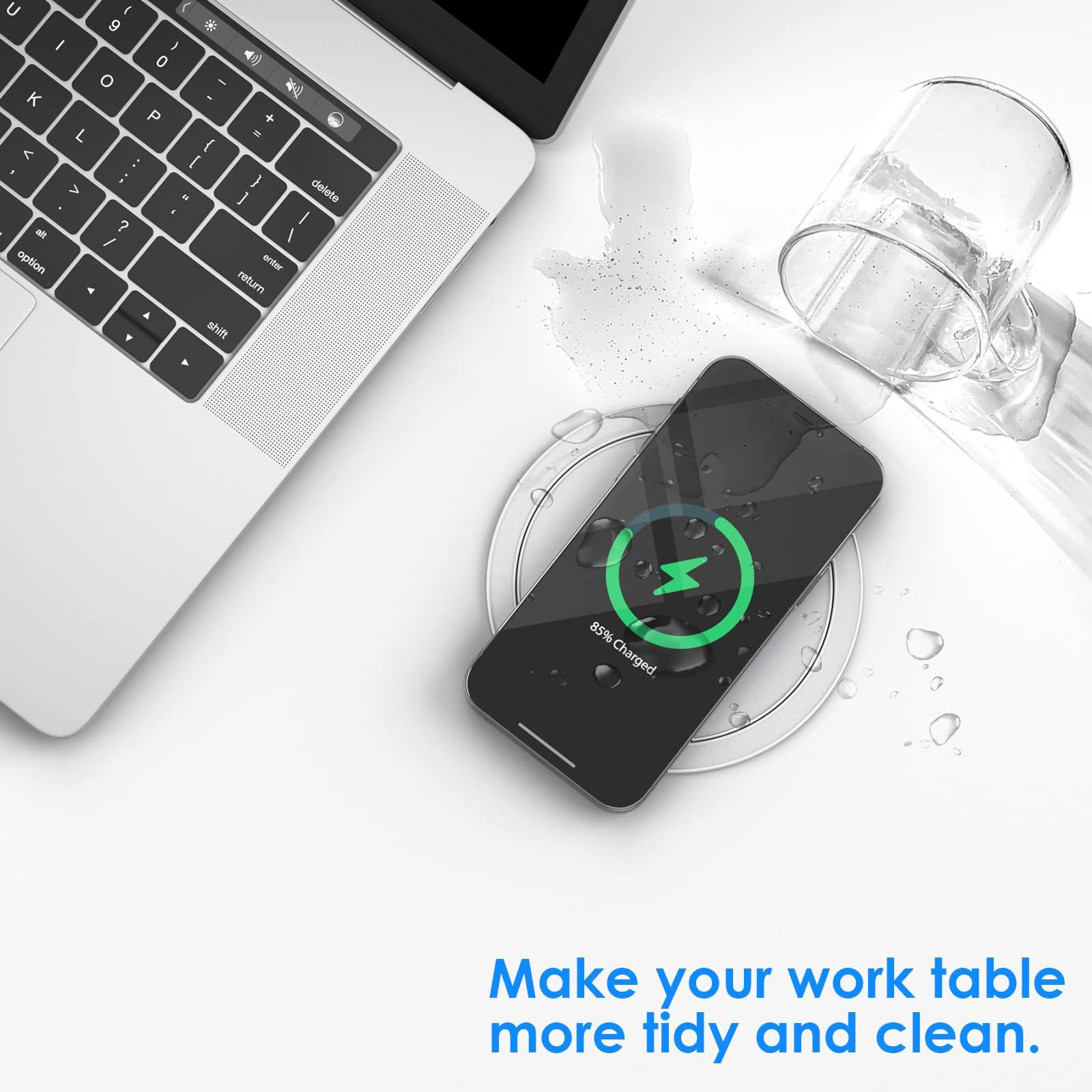 ANNQUAN ANNQUAN Pop Up Outlet for Countertop with 20W USB-C,4.7inch Pop Up Power Outlet,15W Wireless Charger,4 Outlets,1 USB-C,1 USB-A,Pop Up Electrical Outlet for Kitchen Conference Garage Workbench(White)