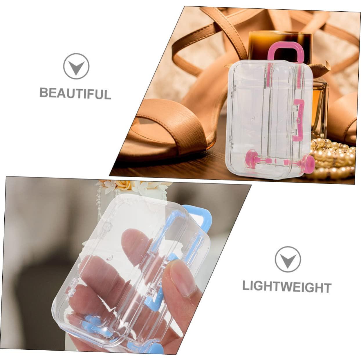 Outanaya Outanaya 24pcs Box Trolley Case Wedding Candies Box Suitcase Party Decorations Bridal Decorations Mini Candy Boxes Sucase Favor Boxes for Wedding Trolley Case for Wedding Clear Ornaments