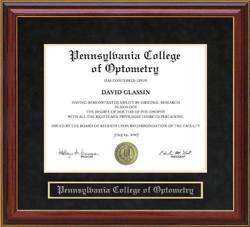 Wordyisms Wordyisms Pennsylvania College of Optometry (PCO) Diploma Frame - Mahogany