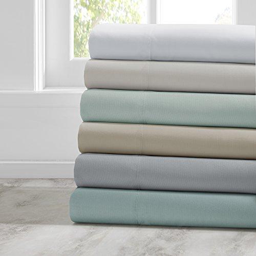 Comfort Spaces Comfort Spaces Coolmax Moisture Wicking Sheet Set Soft, Fade Resistant, All Elastic Deep Pocket Fits Up to 16" Mattress - Warm Weather Cooling Sheets for Night Sweats, Full, Grey, 4 Piece