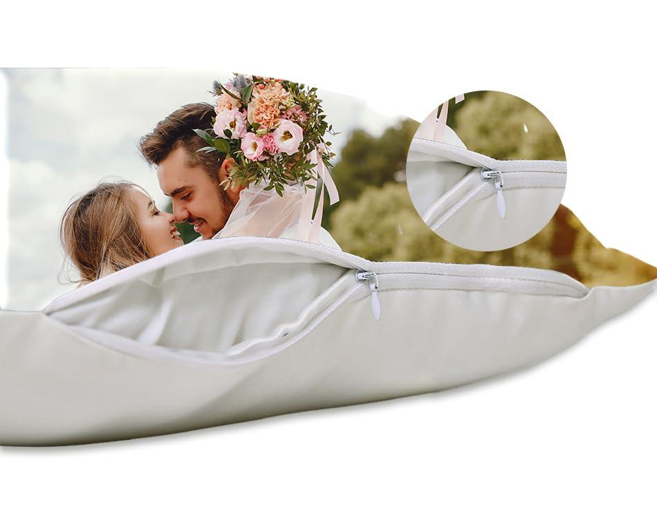 CanvasChamp Custom Photo Pillow Case for Couple Set of 1 - Personalized Photo Pillow with Optional Filler - Customized Couple Gifts for Anniversary, Valentines, Birthday (Pure Polyester, 24\" x 24\")