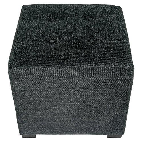 MJL Furniture Designs MJL Furniture Designs Merton Collection, Fabric Upholstered Modern Cube Foot Rest Ottoman with 4 Button Tufting, Obsession Series, Indigo
