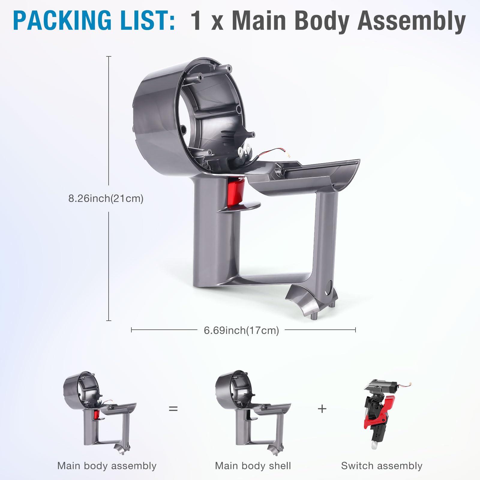 Kuflant V11 SV14 Main Body Assembly Replacement for Dyson V11 SV14 Main Body Motor Cyclone Assembly Part 970142-01, Replacement for V11 Animal, V11 Torque Drive Main Body Screws Service Assembly