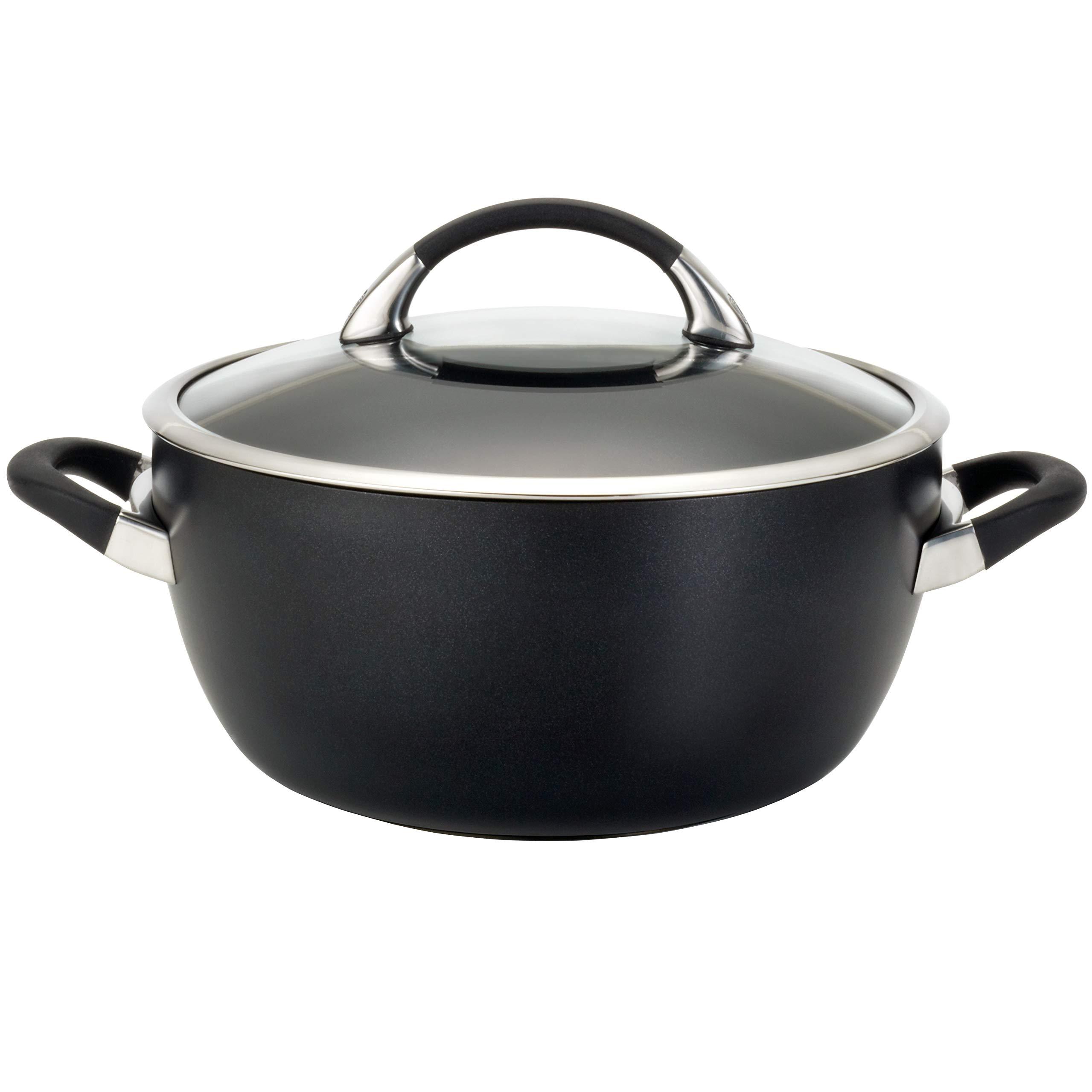 Circulon Circulon Symmetry Hard Anodized Nonstick Casserole Dish/Casserole Pan with Lid - 5.5 Quart, Black