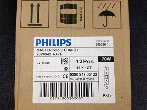 PHILIPS PHILIPS 37370-4 - 70 Watt - T6 - MasterColor - Pulse Start - Metal Halide - Unprotected Arc Tube - 4200K - Rx7s Base - ANSI M139/E - Horizontal Burn (+/- 45 Deg.) CDM70/TD/942