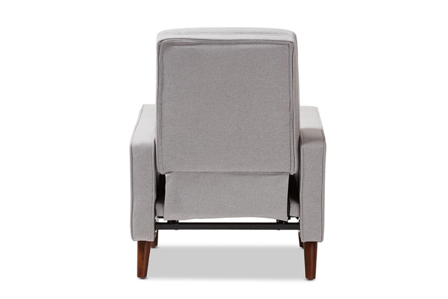Baxton Studio Baxton Studio Mathias Mid-century Modern Light Grey Fabric Upholstered Lounge Chair