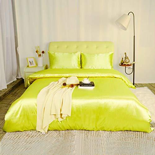 OCEAN BEDDINGS OCEAN BEDDINGS Luxury Super Soft Silk Like Satin Bed in Bag 1 Piece Yellow 600 GSM Warm Comforter Set Hotel Quality Breathable Duvet Insert Set Twin