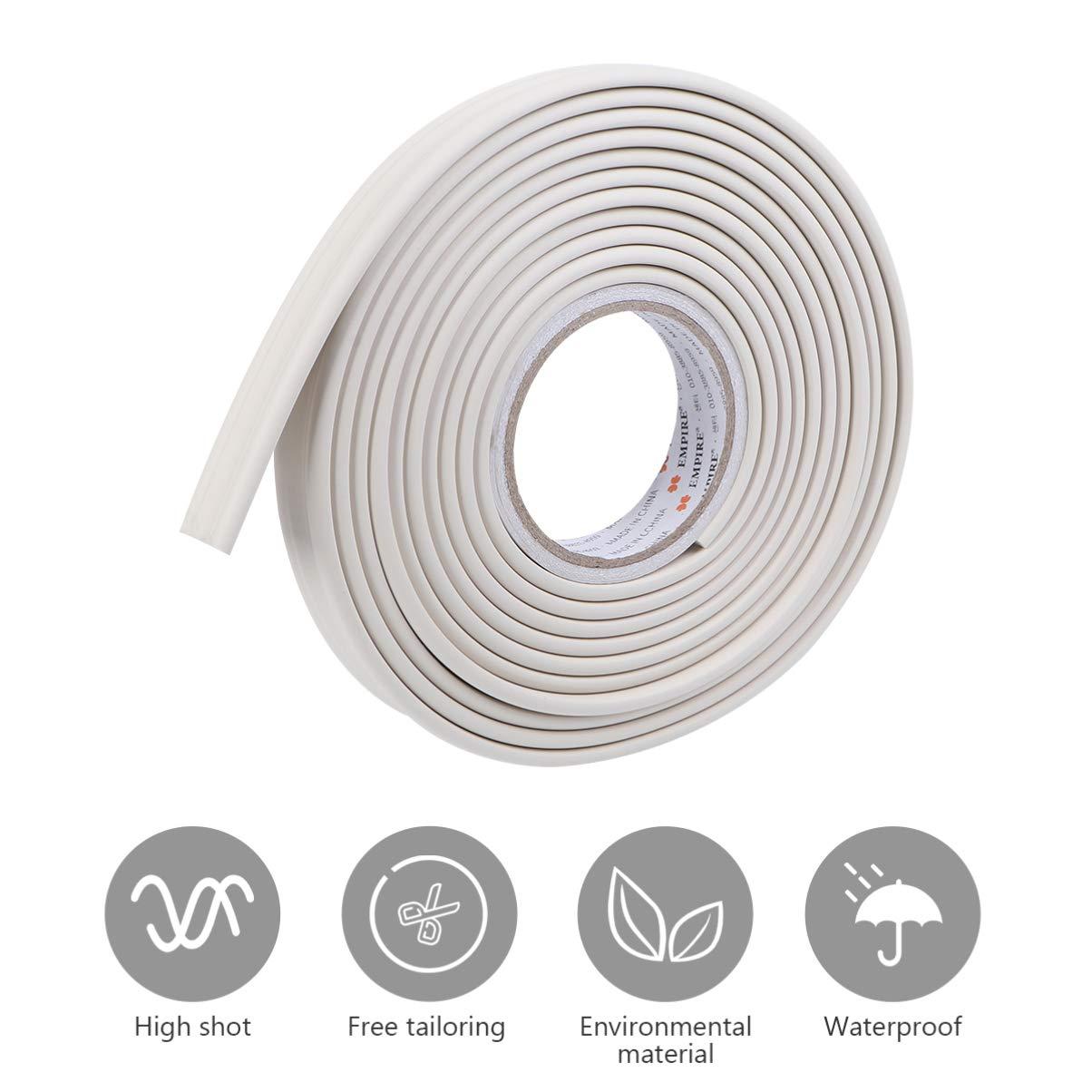 BESPORTBLE Crown Mouldings Ceiling Border Line Interior Decoration Wall Edge Protector, Creamy White, (Length 5 Meters, Width 3cm)