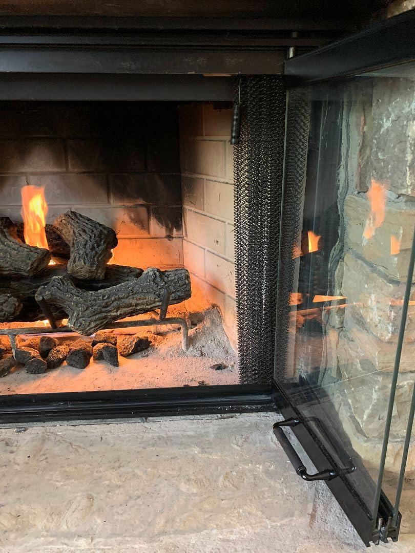 Pathline Fireplace Glass Doors for Majestic Fireplace Model BE42 (Black Finish)