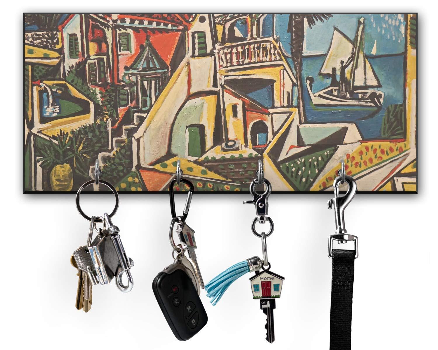 YouCustomizeIt YouCustomizeIt Mediterranean Landscape by Pablo Picasso Key Hanger w/ 4 Hooks