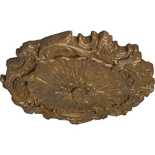 Ekena Millwork Ekena Millwork CM16PLRZS Plymouth Ceiling Medallion, 16 3/4\"OD x 1 3/8\"P (Fits Canopies up to 1 5/8\"), Hand-Painted Rubbed Bronze