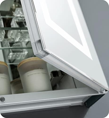 Fresca Fresca Spazio 24\" Wide x 30\" Tall Bathroom Medicine Cabinet w/LED Lighting & Defogger