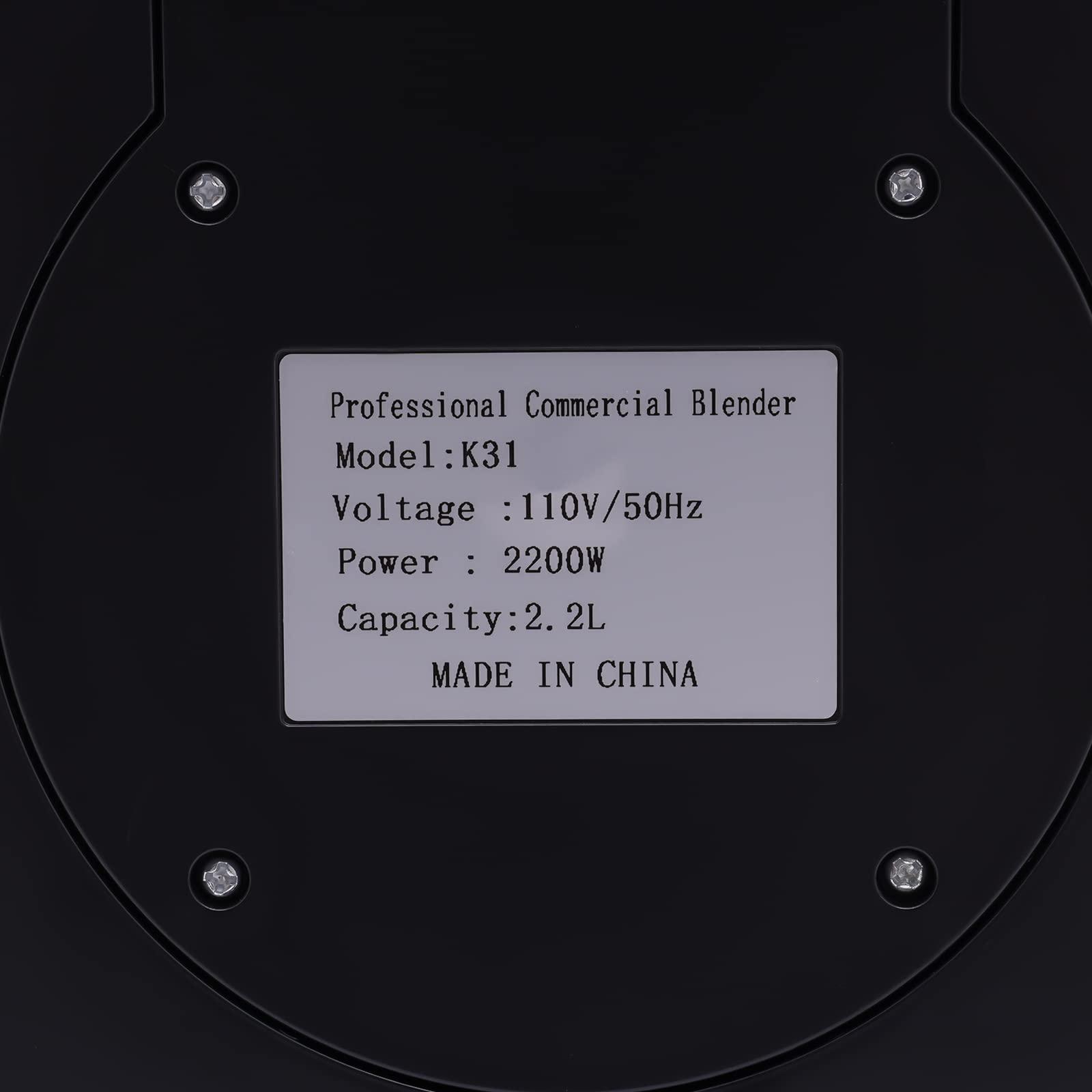 LOYALHEARTDY Commercial Blender, 2200W 2.2L Professional Touch Blender Sound-proof Safety Cover Juicer Smart Smoothie Maker Mixer