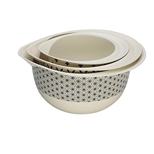 Cuisinart Cuisinart CTG-00-3MBB Bamboo Mixing Bowls, Set of 3, Black/White