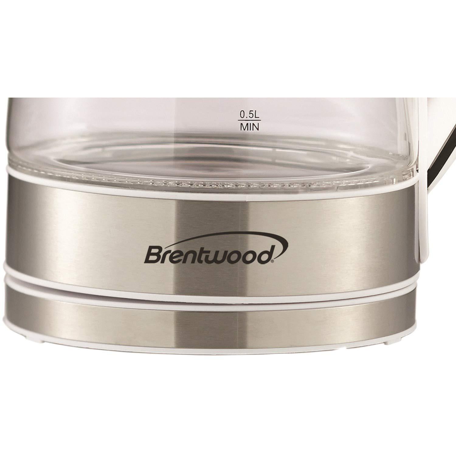 Brentwood Brentwood KT-1900W 1.7L Cordless Glass Electric Kettle, White