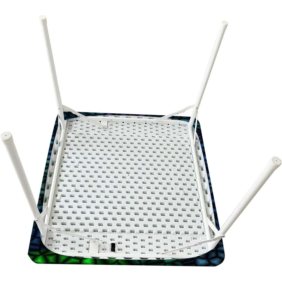 OOzie OOzie Green Blue Fitted Tablecloth Cover, Alligator Skin Pattern Luxury Lifestyle Tablecloth Fitted Rectangle Elastic Edged Table Cover Waterproof Fabric,for 4 Foot Tables Abstract