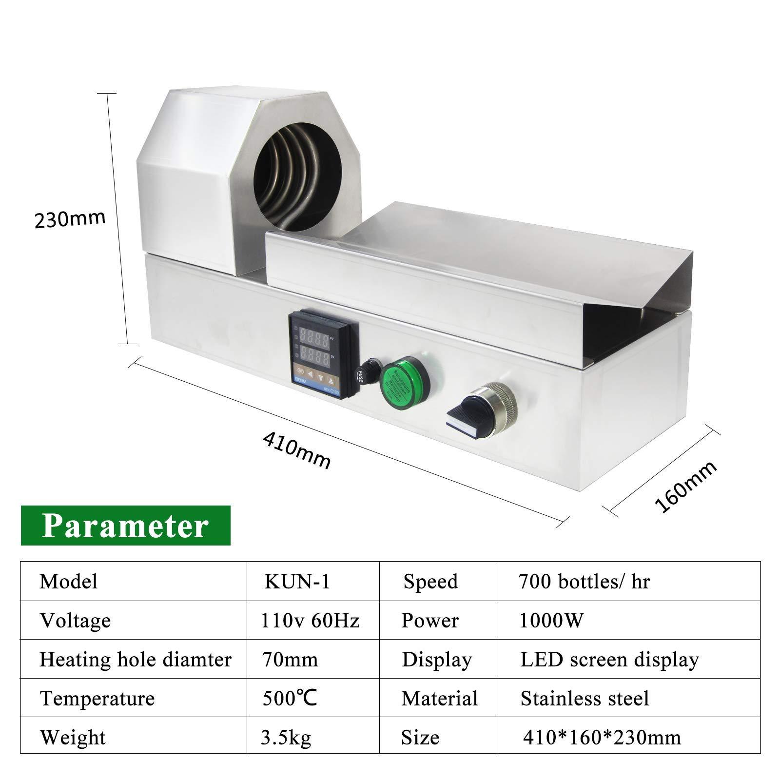 Saladulce Saladulce Electric PVC Capsule Shrinking Machine SS Wine Bottle Capsule Heat Shrinker Thermostatic Digital Display for 70mm PVC Capsules (110V)