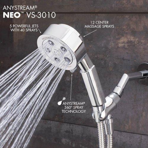 Speakman Speakman VS-3010-BN Neo Anystream High Pressure Handheld Shower Head with Hose, Brushed Nickel