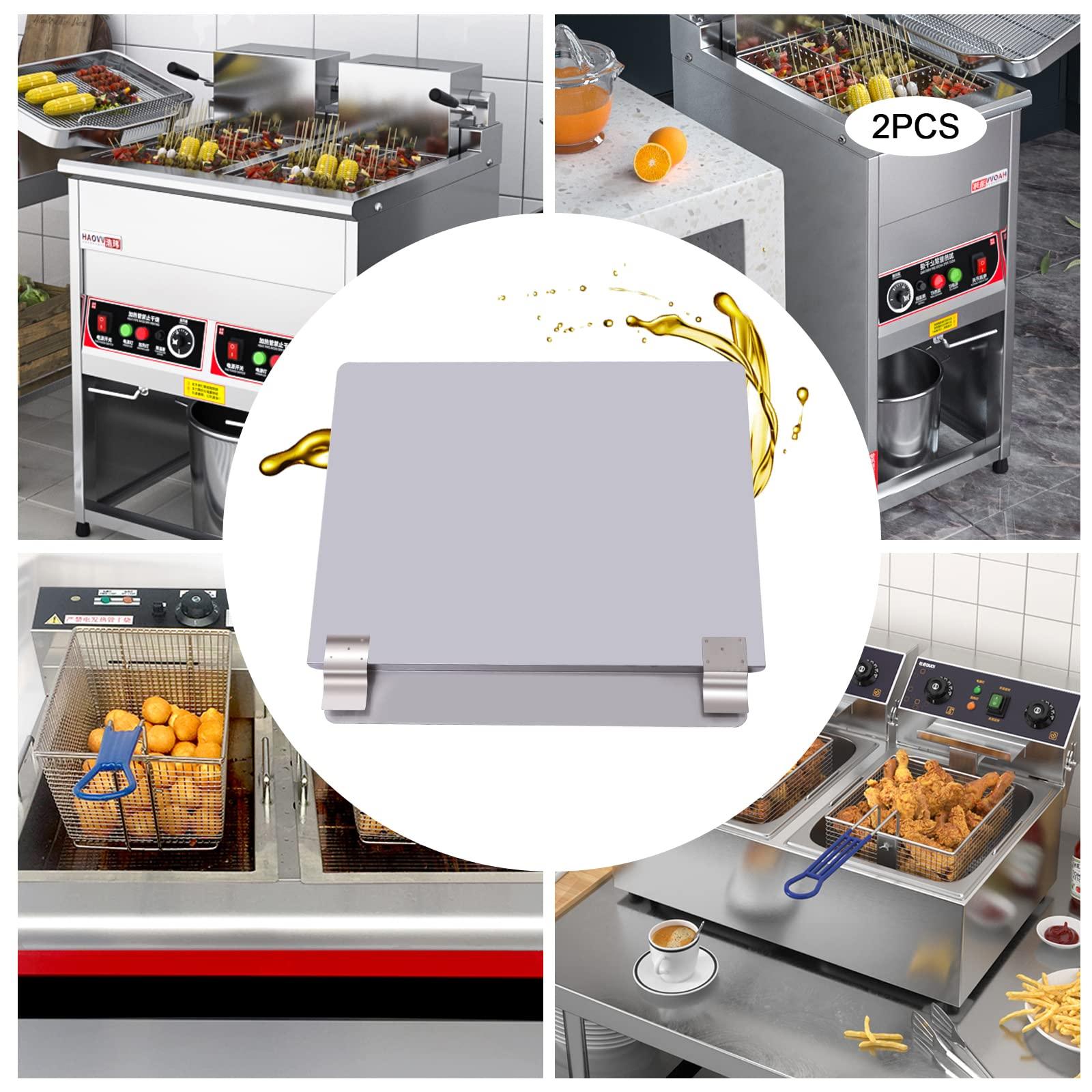 QUEMARQUE 2 Pcs Stainless Steel oil Splatter Guard, Grease Splatter Screen, Commercial Deep Fryer Splash Guard 20-1/2\" W X 18\" H Universal Anti Splatter Sheet Oil Guard