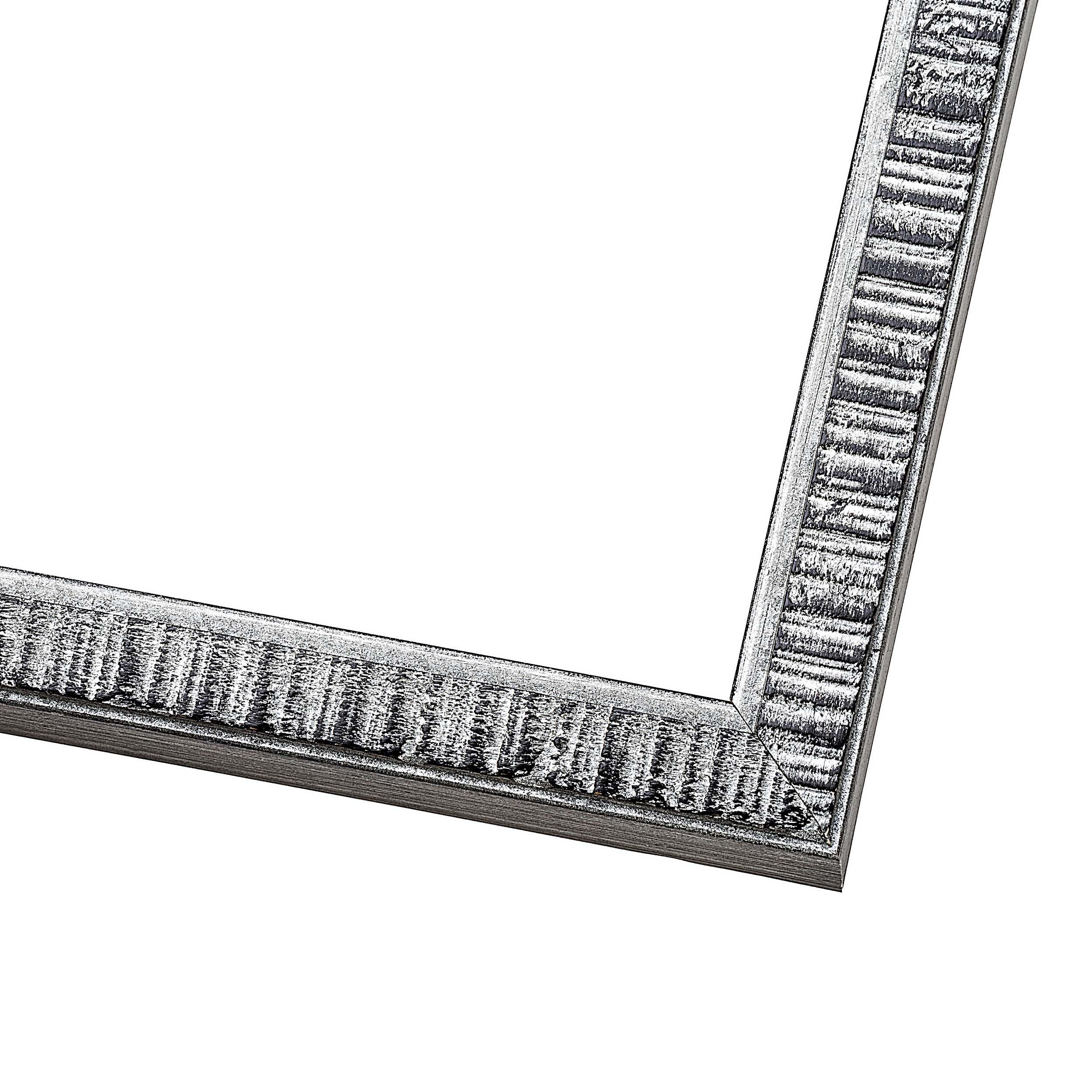 CustomPictureFrames.com 27x9 Frame Silver Grey Distressed Solid Wood Picture Frame | 0.75 Inch Moulding Width | Interior Depth 0.5 Inches | Kingsley Silver Rustic Frame with UV Acrylic, Foam Board Backing & Hanging Hardware