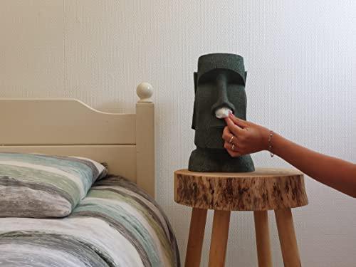 Rotary Hero Rotary Hero - Moai Tissue Box Holder for Bathroom, Bedroom Dressers, Night Stands, Desks and Tables - Grey