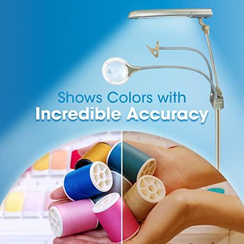 OttLite OttLite Ultimate 3-in-1 Craft Lamp, (Floor, Table and Clamp-On Lamp) 24w Energy Efficient Light Bulb for Bright Natural Daylight - Built-in Outlet, Adjustable Neck, 2X Magnifier & Versatile Height