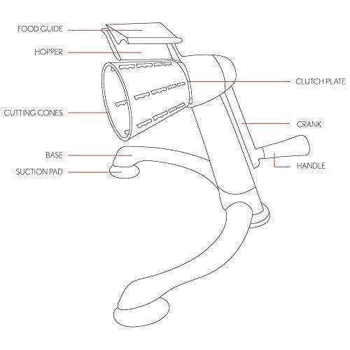 Maxam Maxam Vegetable Chopper, Dynamic Food Processor with Stainless-Steel Shredders