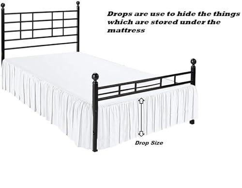 British-Linen Full-XXL Bed Skirt 10 Inch Drop Split Corner Ruffle Gathered Style, 100% Microfiber Luxury 1 Piece Bed Skirt Dust Ruffle Full-XXL Size 54 x 84 Wrinkle & Fade Resistant - Light Grey Solid.