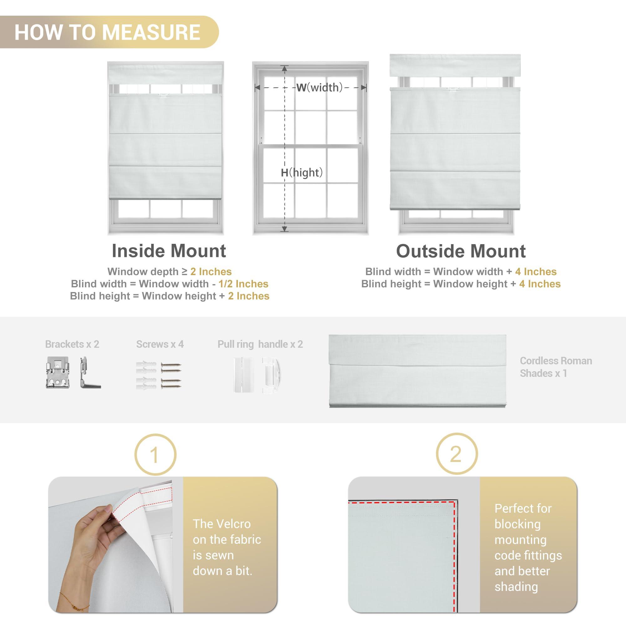 HOTSOON HOTSOON Top Down Bottom Up Roman Shades for Window,Cordless,Blackout Roman Window Shades,Room Darkening Fabric Thermal Insulation Custom Roman Blinds for Living Room Loft,Dark Gray,68W x 56H