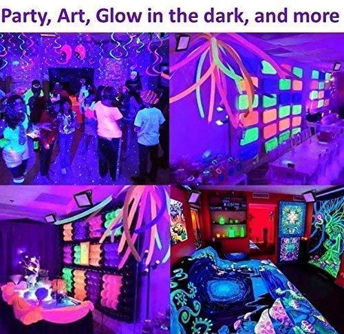 HouLight UV LED Black Light, HouLight High Power 10W LED Black Light Flood Light IP65-Waterproof (85V-265V AC) for Blacklight Party Supplies, Neon Glow, Glow in The Dark, Birthdays, Blacklights, Curing