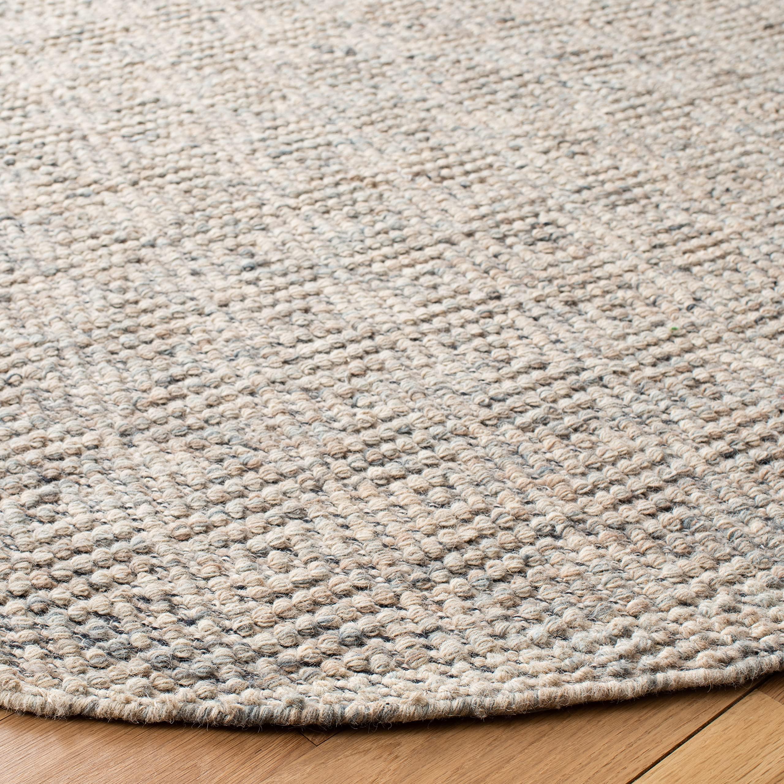 Safavieh SAFAVIEH Natura Collection Area Rug - 6' Round, Camel & Grey, Handmade Wool, Ideal for High Traffic Areas in Living Room, Bedroom (NAT503C)