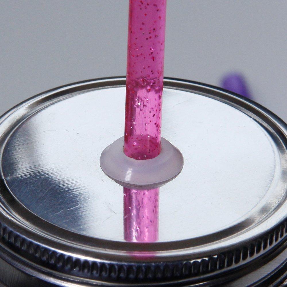 Dakoufish Dakoufish BPA-Free 12 Piece 11 Inch Reusable Clear Plastic Glitter Sparkle Drinking Straw Plus one Cleaning Brush (Rose,11inch)