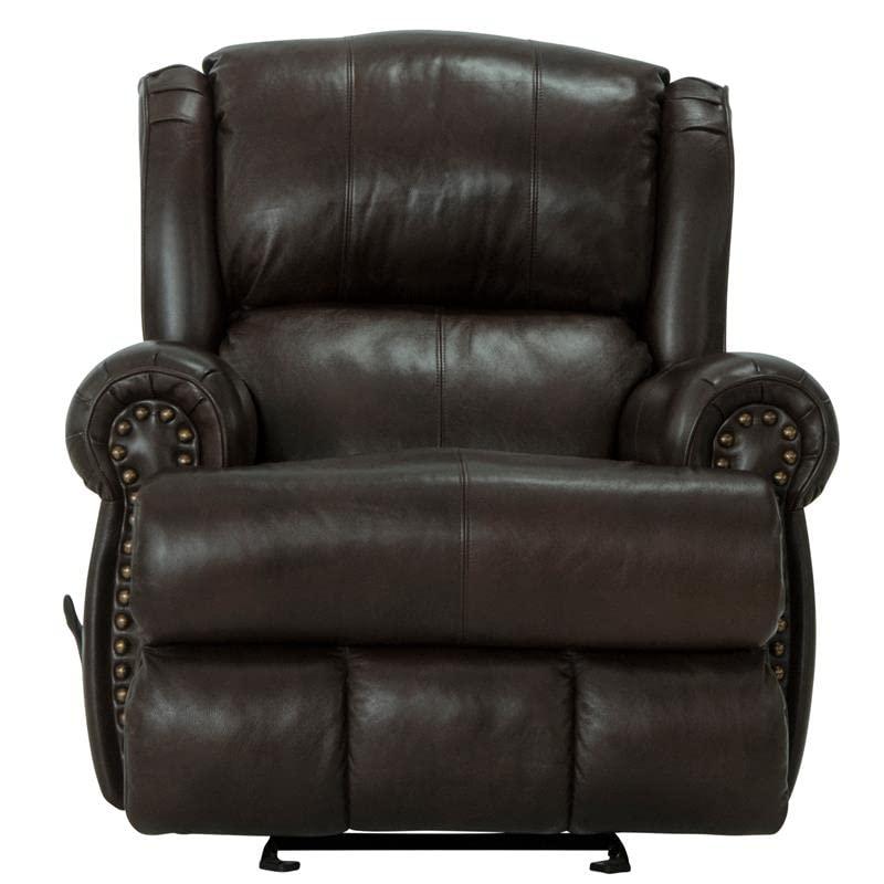 Catnapper Catnapper James Deluxe Glider Recliner in Chocolate Top Grain Italian Leather