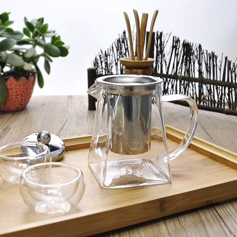 ALEECYN 11.8oz Glass Teapot with Infuser, Borosilicate Glass Tea Kettle for Loose Leaf Tea, High Borosilicate Clear Glass Tea Pots for Loose Leaf Tea and Blooming Tea, Stovetop Save (350ML)