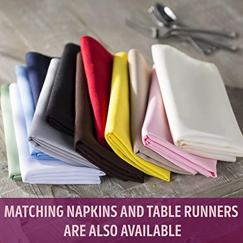 LA Linen LA Linen Polyester Poplin Washable Rectangular Tablecloth, Stain and Wrinkle Resistant Table Cover 60x102, Fabric Table Cloth for Dinning, Kitchen, Party, Holiday 60 by 102-Inch, Olive