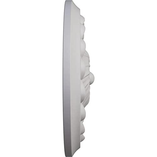 Ekena Millwork Ekena Millwork CM12FLUWF Flower Spiral Ceiling Medallion, 12 1/4\"OD x 2 1/4\"P (Fits Canopies up to 2\"), Hand-Painted Ultra Pure White