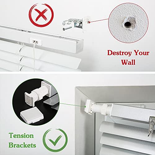 LazBlinds LazBlinds No Tools-No Drill 1" Aluminum Mini Blinds, Cordless Blinds for Indoor Windows, Light Filtering Horizontal Blinds and Shades for Window Size 48'' W x 64'' H, Black