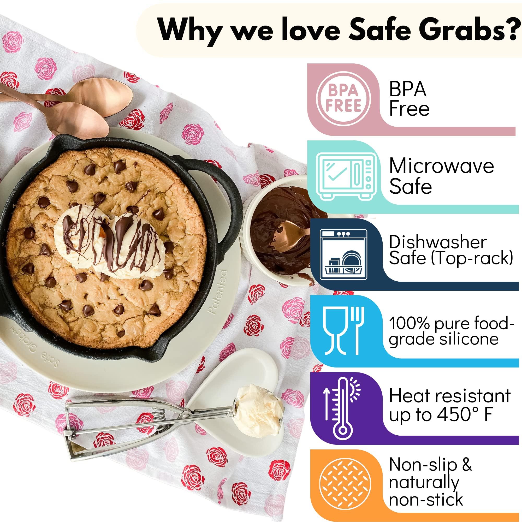 Safe Grabs Safe Grabs: Multi-Purpose Silicone Original Microwave Mat as Seen on Shark Tank | Splatter Guard, Trivet, Hot Pad, Pot Holder, Minimize Mess (BPA Free, Heat Resistant, Dishwasher Safe) (Spruce)