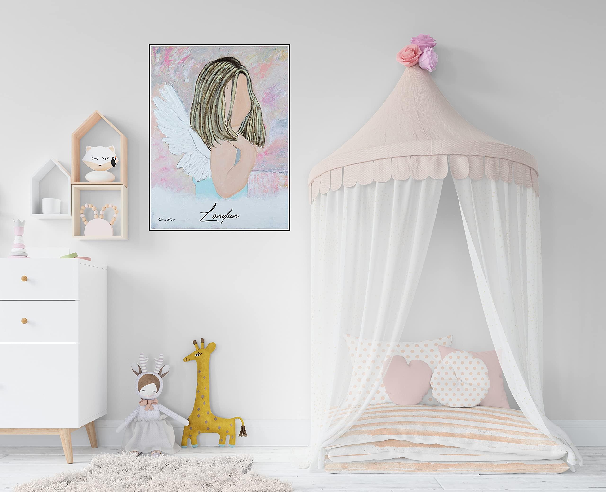 Generic Abstract Angel Painting - Kids Room Dcor - Angel Wall Prints - Angel Abstract Print-Angel Art-Angel Art-Angel Painting-Guardian Angel (Giclee Print, 18x24 Inches)