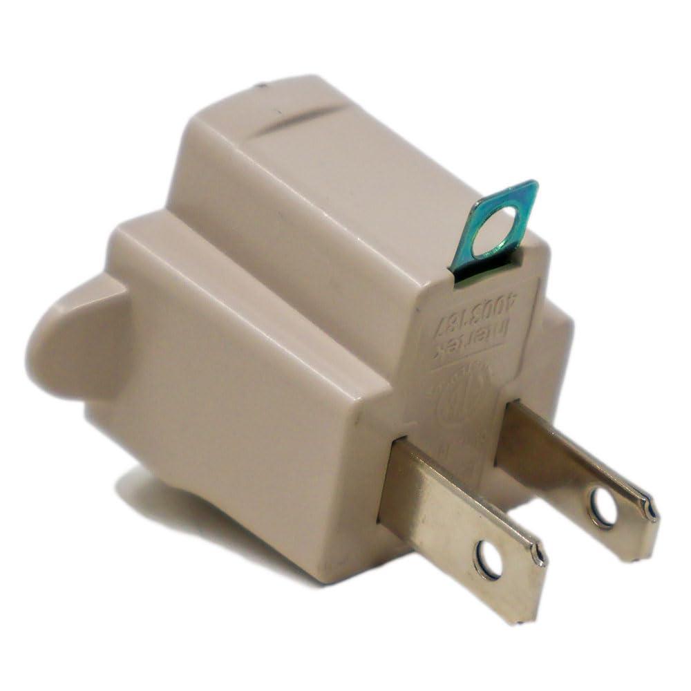 Nippon America 20 Pack 3 to 2 Prong AC Polarized Grounding AC Power Plug Adapter ETL Listed Grey