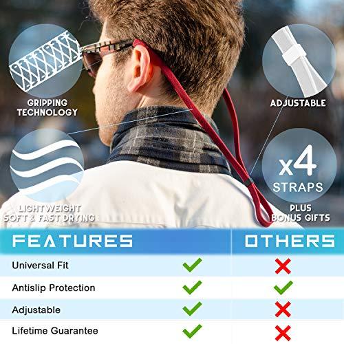 Anchor Glasses Straps Anchor Glasses Straps Glasses Strap 4 Pack Sunglasses Strap Adjustable Stretch Universal Fit for Kids to Adult Sport Eyewear Holder Retainer