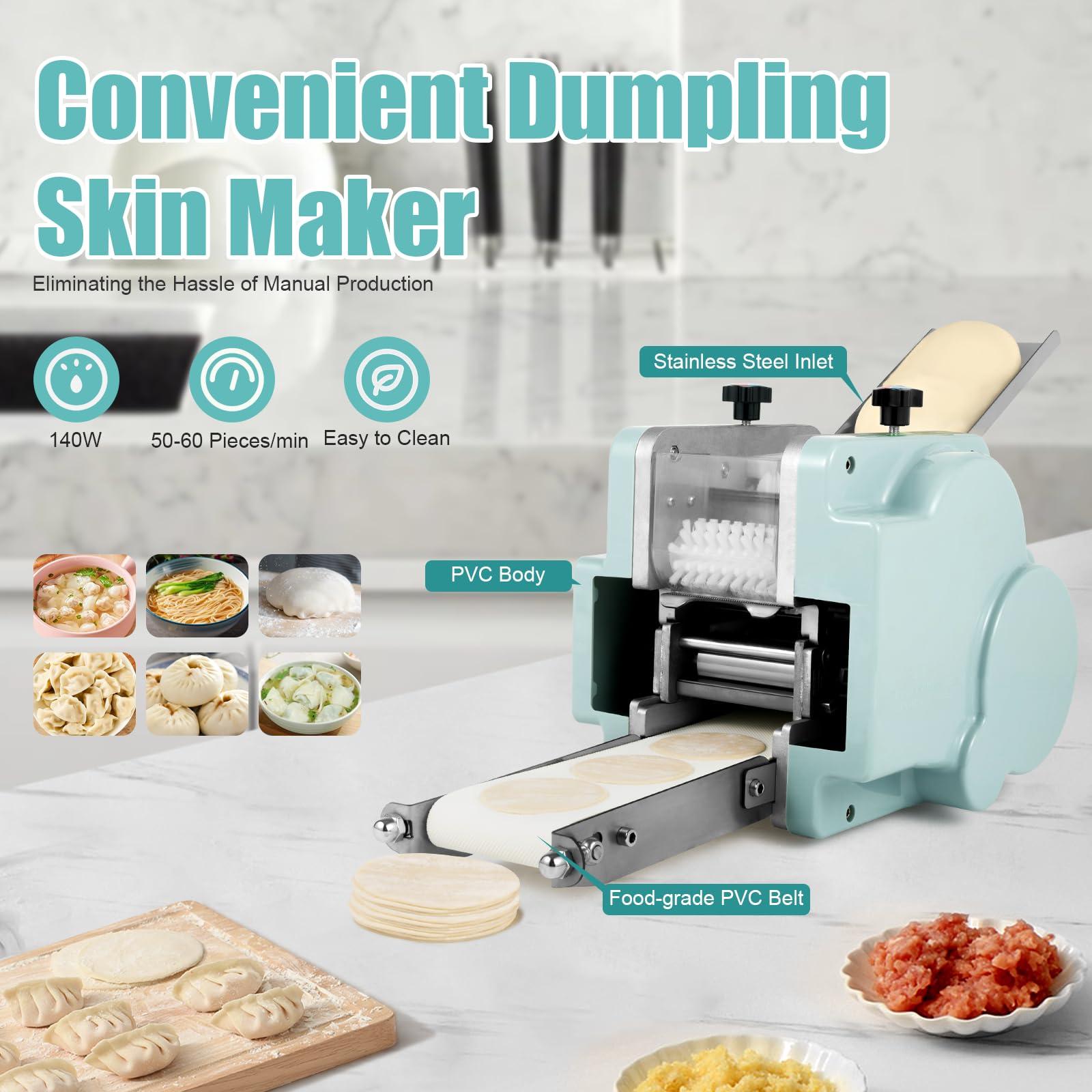 Gdrasuya10 Commercial Dumpling Skin Machine, 110V 140W Automatic Electric Dumpling Wrapper Maker W/ 8 cm 3.15 inch Round Mold Dough Processing Machine 60 Pieces/Min for Commercial Household Restaurant