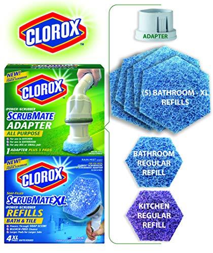 Clorox Clorox ScrubMate Adapter Kit and ScrubMate XL Bath and Tile Refill Combo Pack; 7 Disposable Refill Scrubbing Pads