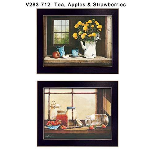 Trendy Decor4U Trendy Decor4U "Tea, Apples and Strawberries Collection by John Rossini, Printed Wall Art, Ready to Hang Framed Poster, Black Frame
