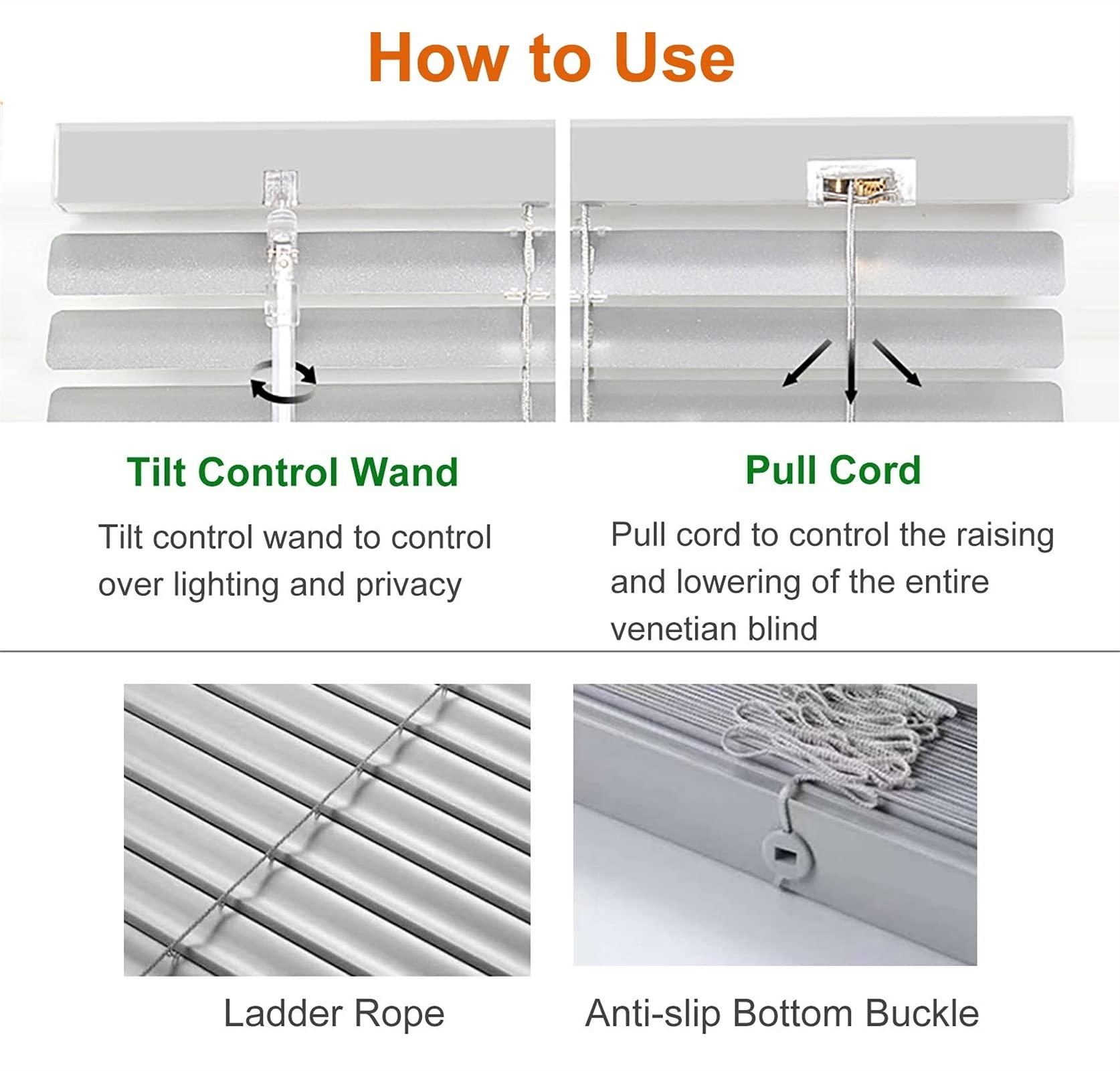 JLXJ Office Bathroom Aluminum Venetian Blinds, White Waterproof Privacy Screen Sun Shade, 95cm/115cm/135cm/155cm Wide (Color : WH, Size : 95100cm(37.4"39.3"))