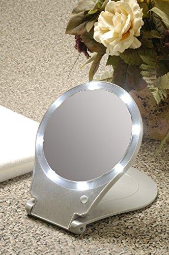 Floxite Floxite Tabletop Mount LED Lighted Travel and Home 10x Magnifying Mirror