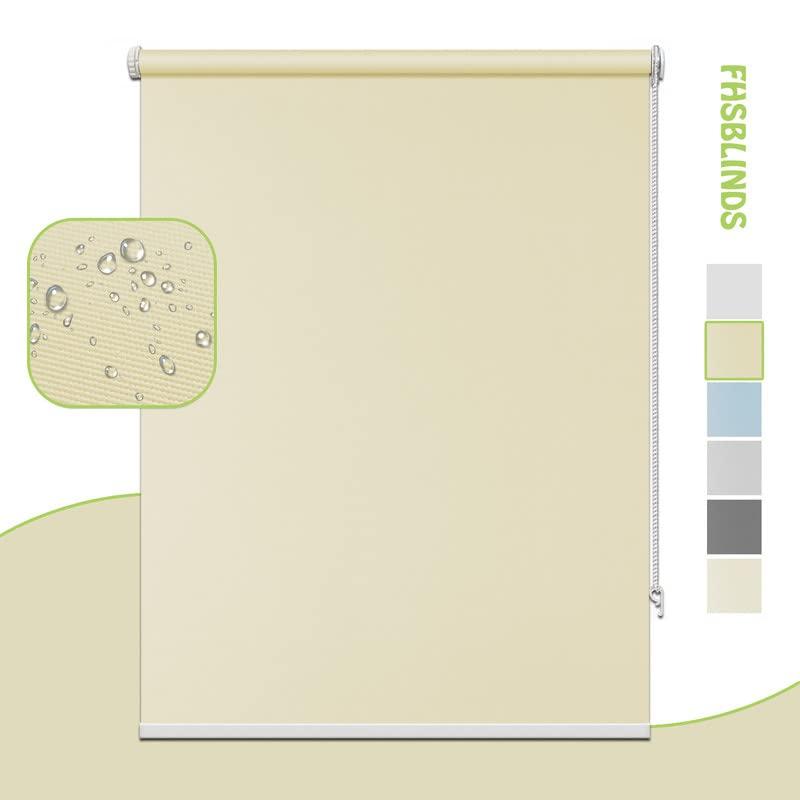 fhsblinds FHSBLINDS No Drill No Tool Blackout Blinds for Windows Roller Window Shades-Custom Cut to Size Window Blinds & Shades for Home Kitchen Bedroom Office (Cool Silver 100% Blackout, 21" W x 80" H)